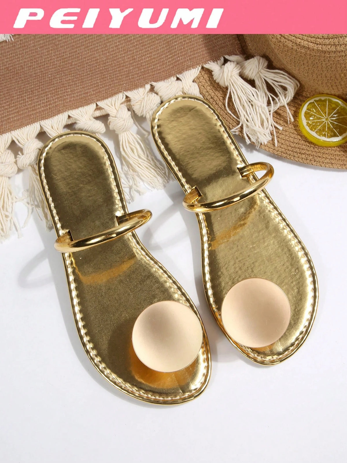 Women's Casual Open Toe Slip-On Flat Sandals