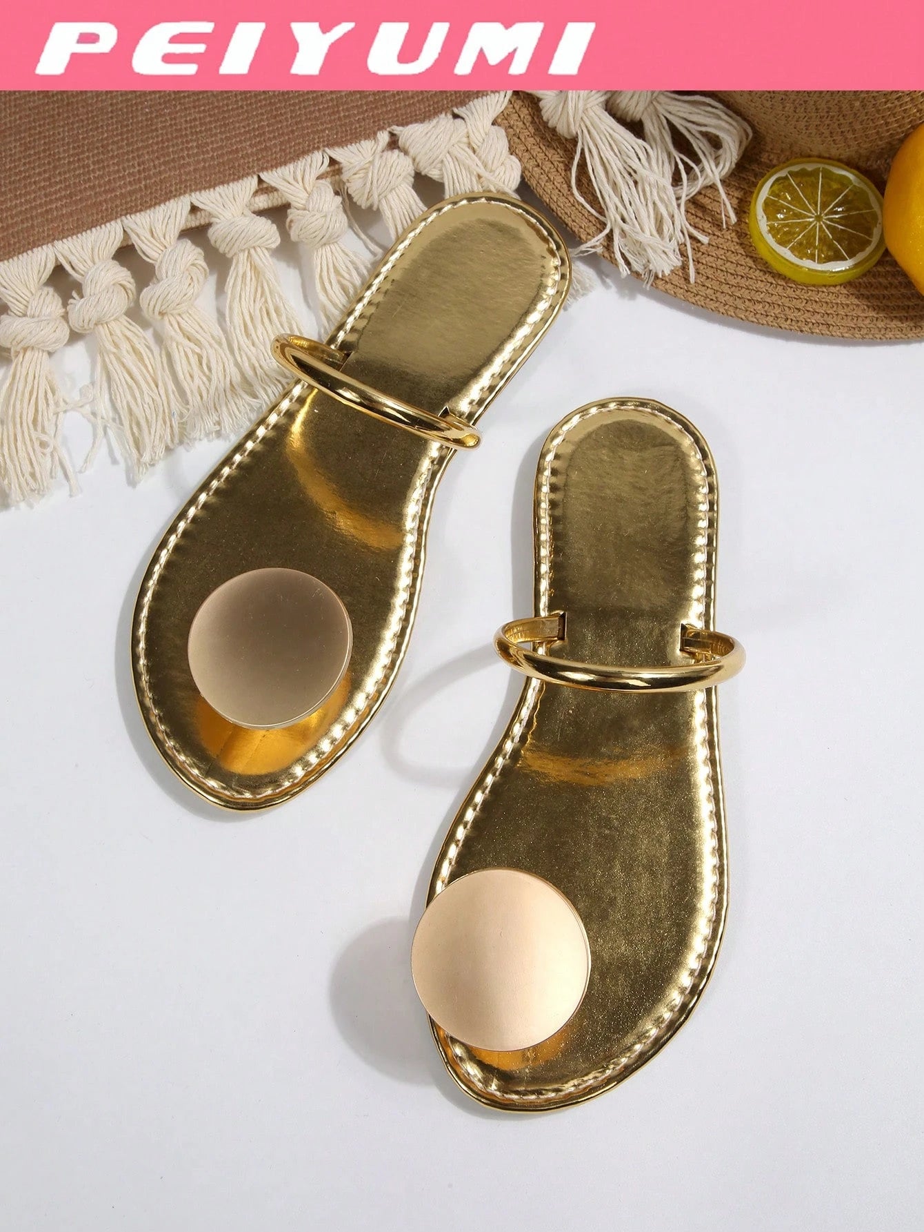 Women's Casual Open Toe Slip-On Flat Sandals