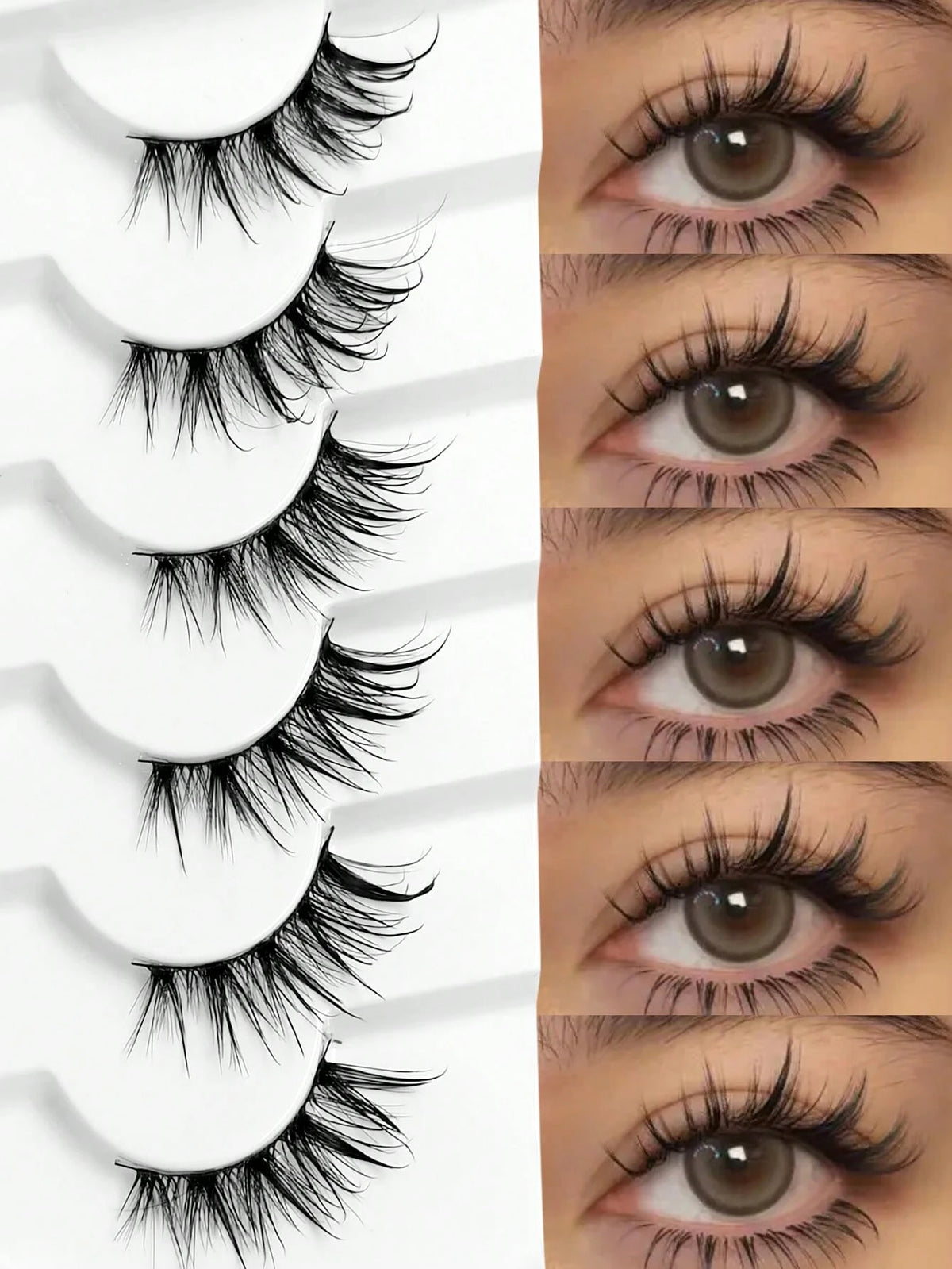Women's 6-Pack Half-Lash Wispy Manga False Eyelash Set