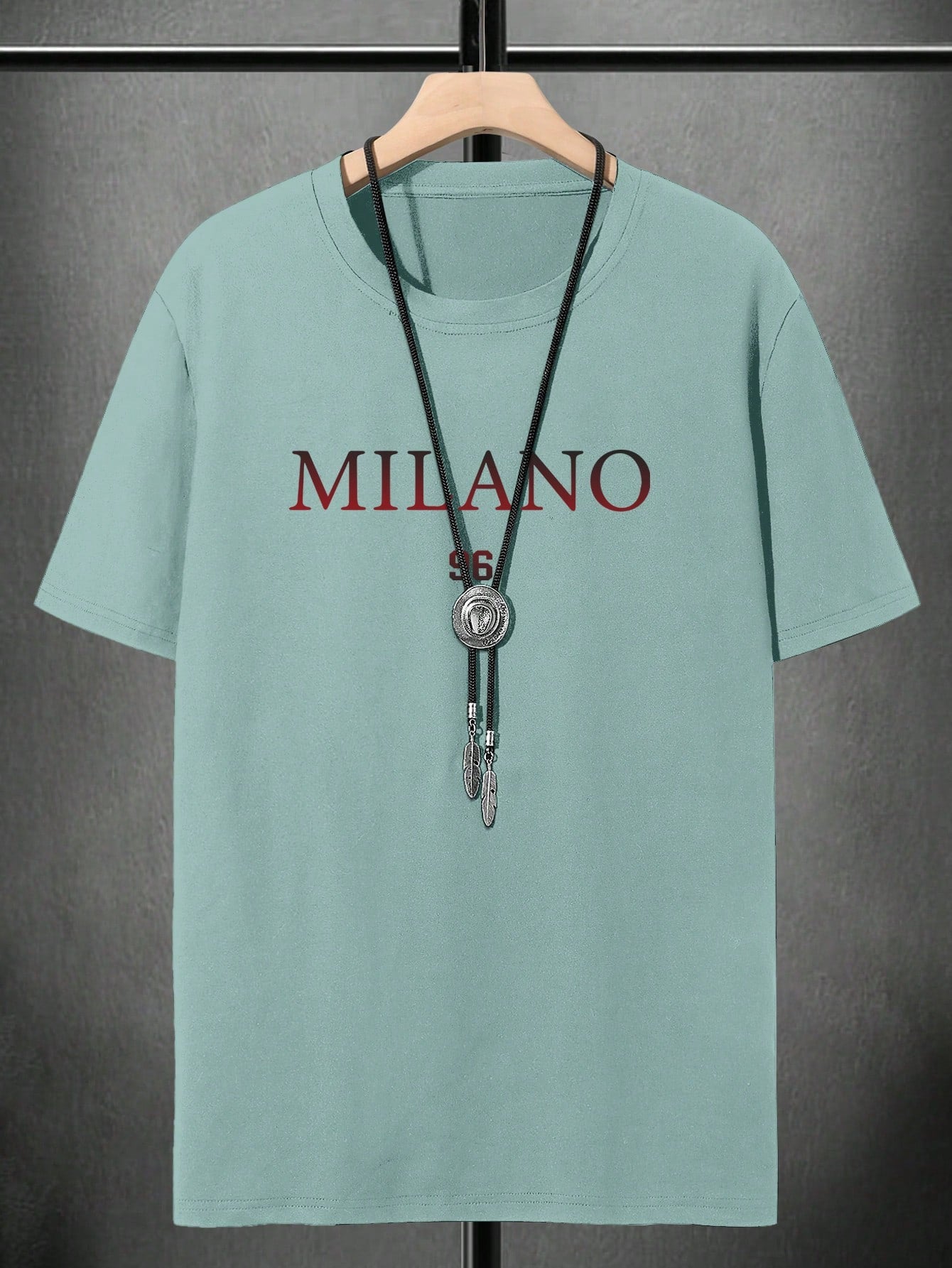 Men's Casual Letter Print Round Neck Drop Shoulder T-Shirt