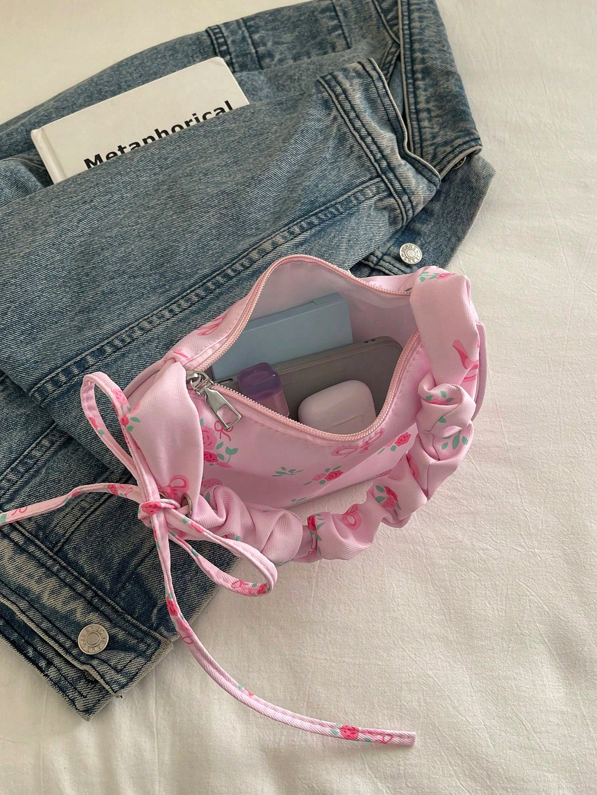 Women's Floral Print Zipper Casual Versatile Daily Shoulder Bag