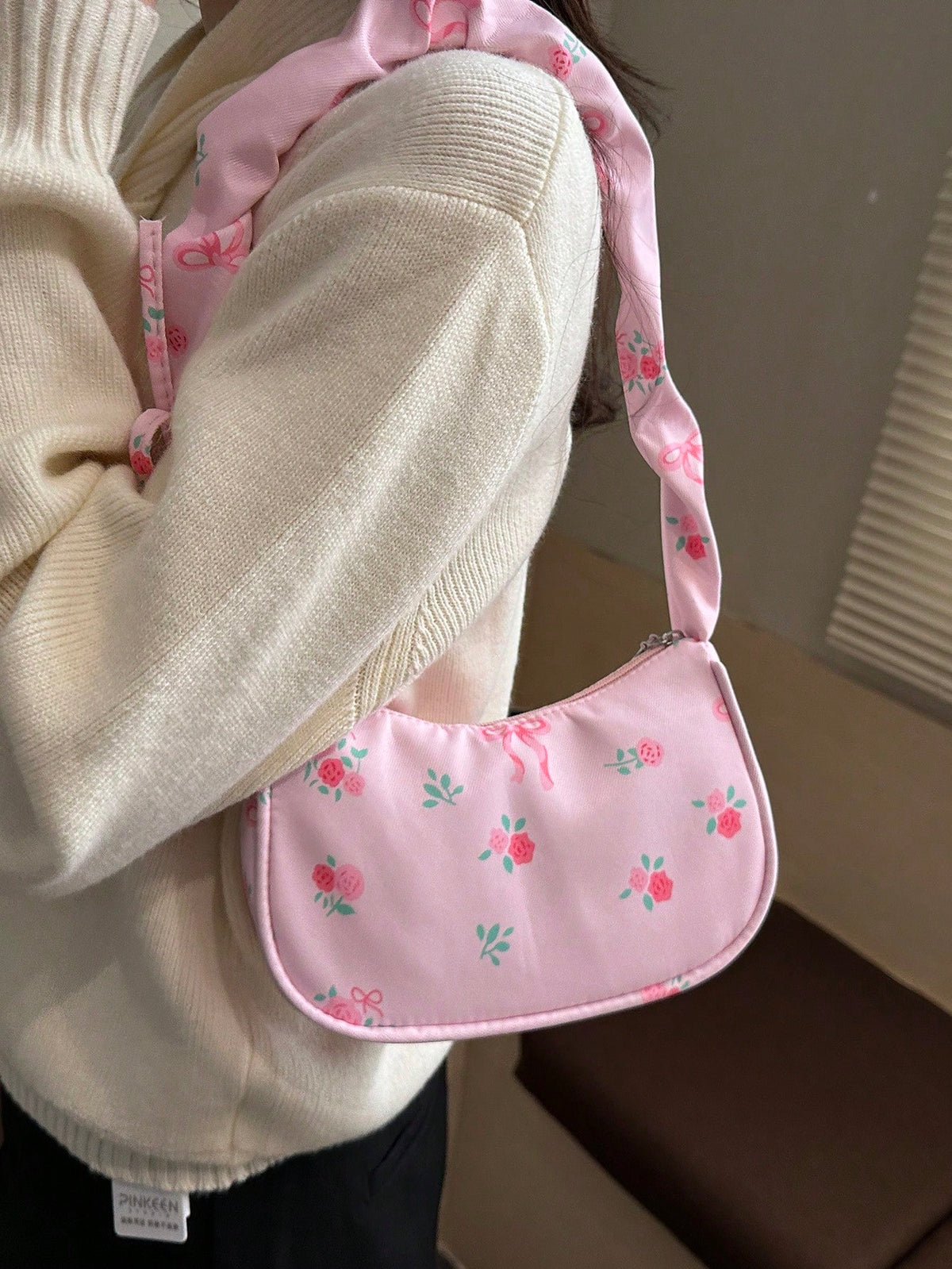 Women's Floral Print Zipper Casual Versatile Daily Shoulder Bag