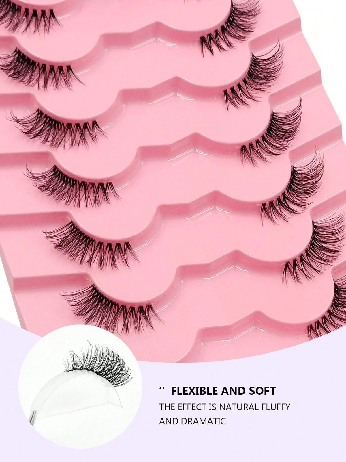 Women's 7 Pairs Fluffy Cat Eye Half False Eyelashes Set