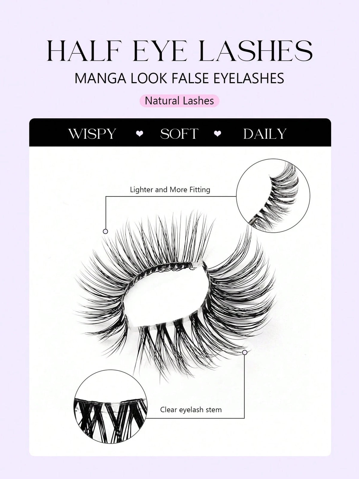 Women's 7 Pairs Fluffy Cat Eye Half False Eyelashes Set