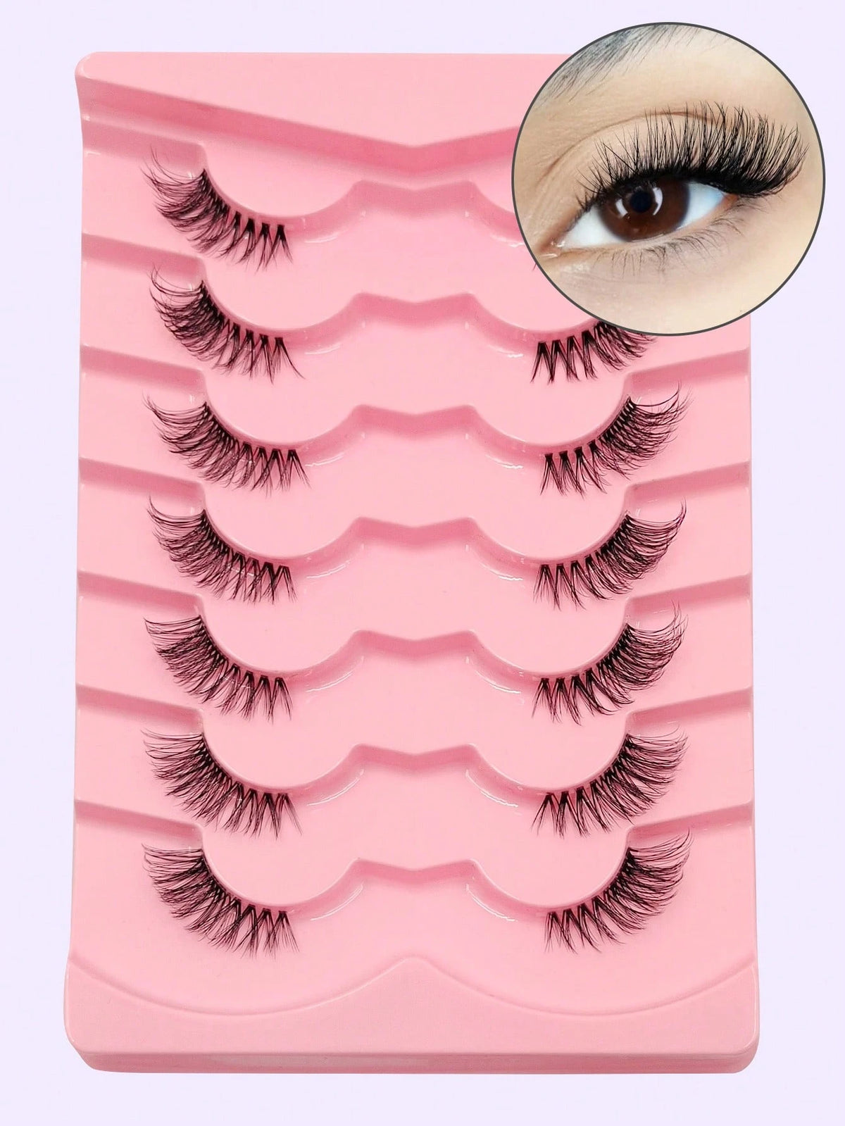 Women's 7 Pairs Fluffy Cat Eye Half False Eyelashes Set