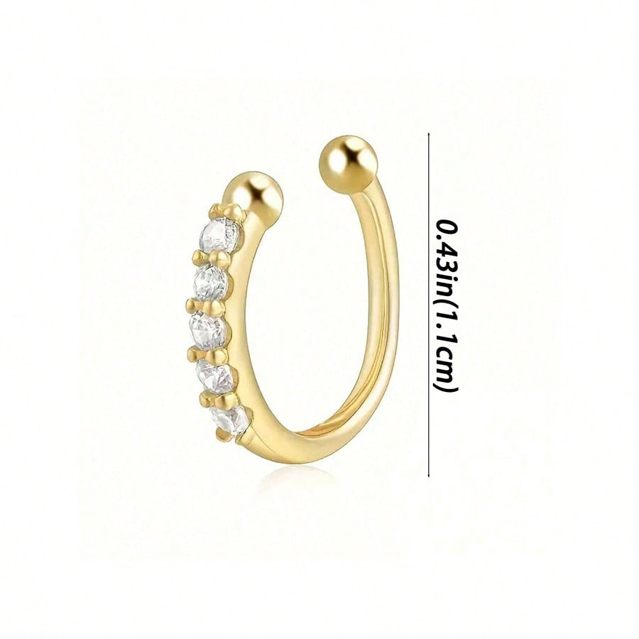 Women's Elegant Luxurious Faux Diamond U-Shaped Fake Nose Ring Set