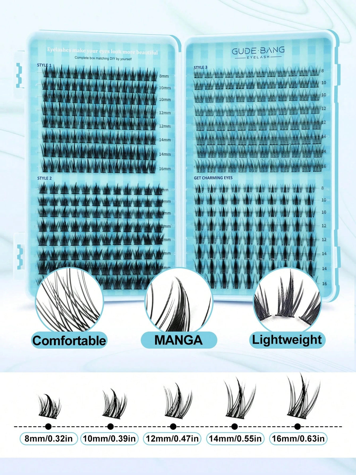 Women's 3D Faux Mink DIY Cluster False Eyelashes Book