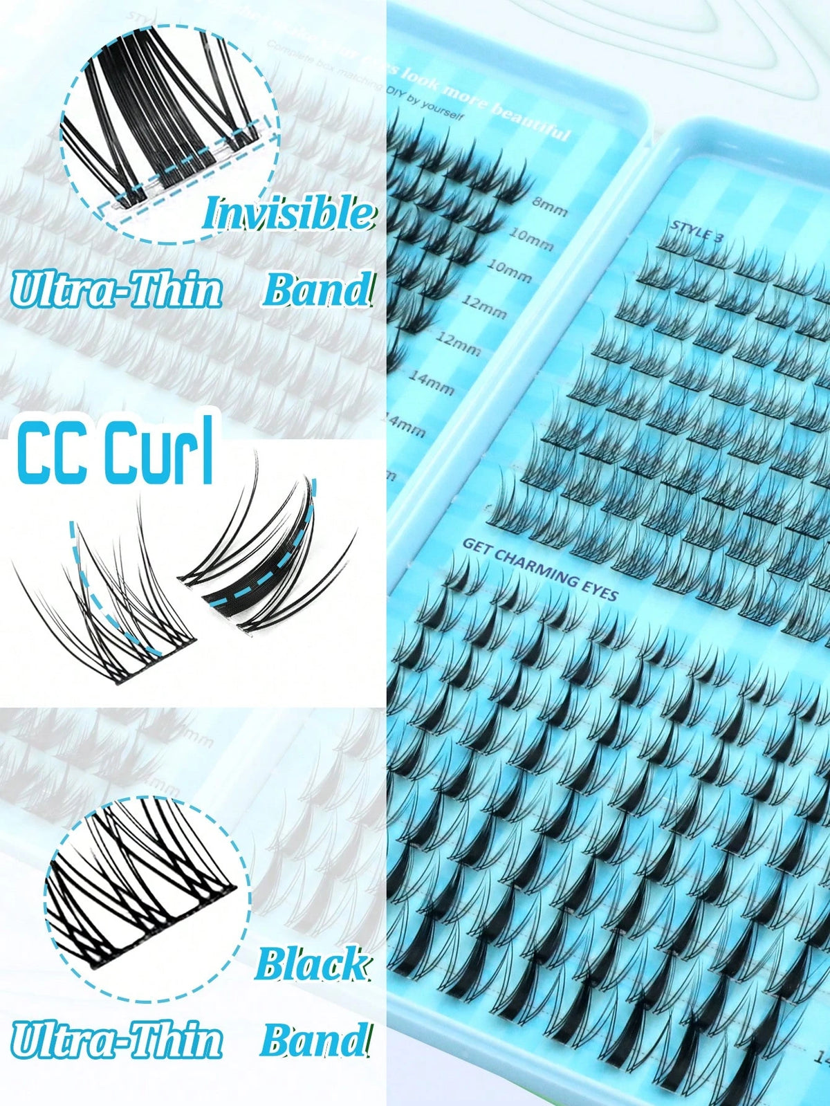 Women's 3D Faux Mink DIY Cluster False Eyelashes Book