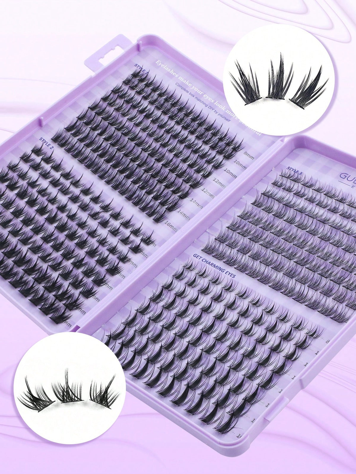 Women's 400pcs C-Curl Fluffy 3D Mink False Eyelash Extension Set