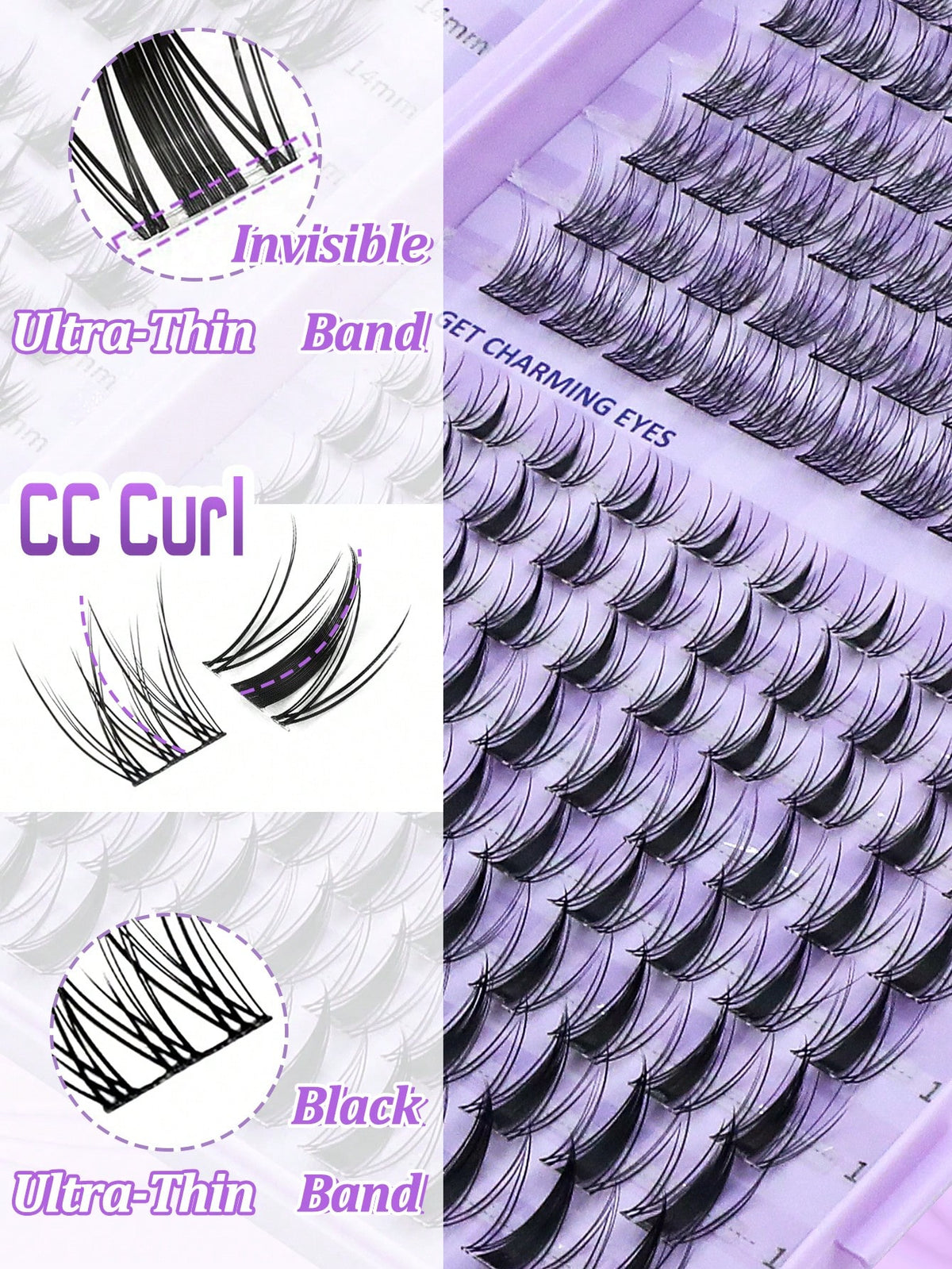 Women's 400pcs C-Curl Fluffy 3D Mink False Eyelash Extension Set