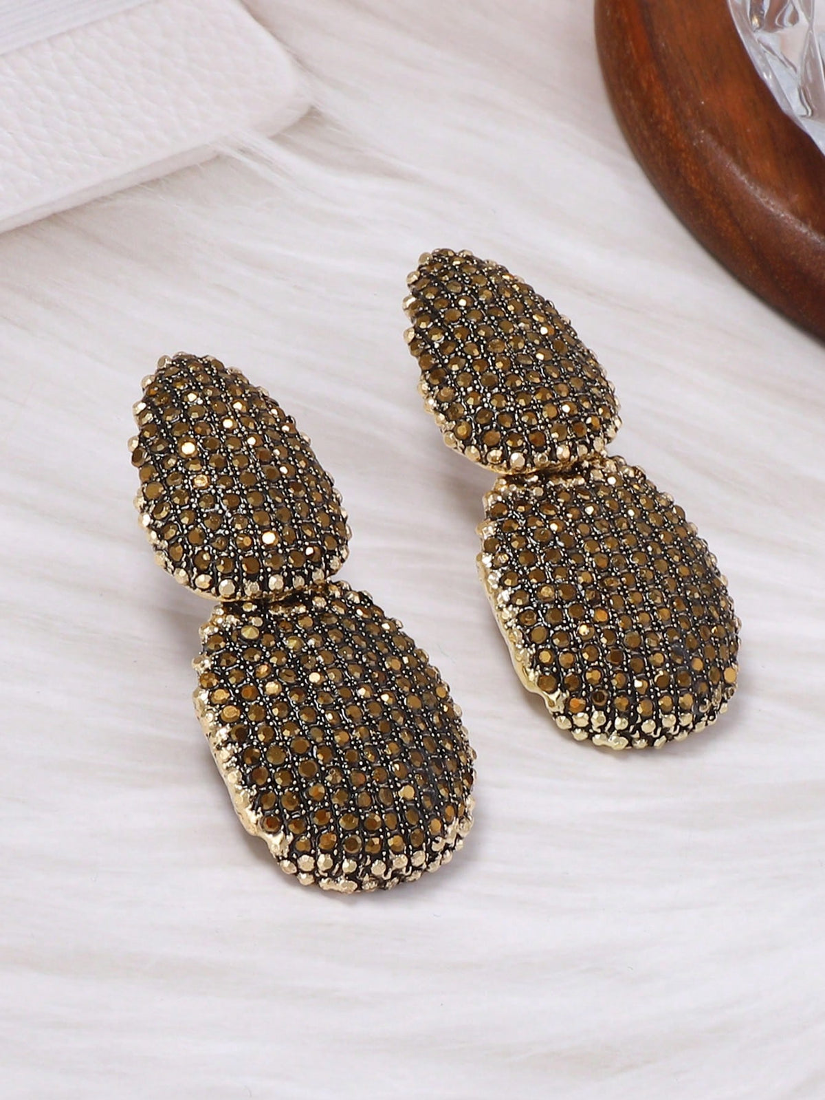 Women's Vintage Crystal Geometric Teardrop Dangle Earring Set