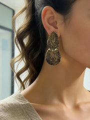 Women's Vintage Crystal Geometric Teardrop Dangle Earring Set