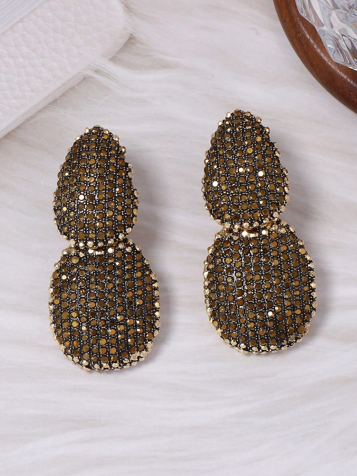 Women's Vintage Crystal Geometric Teardrop Dangle Earring Set