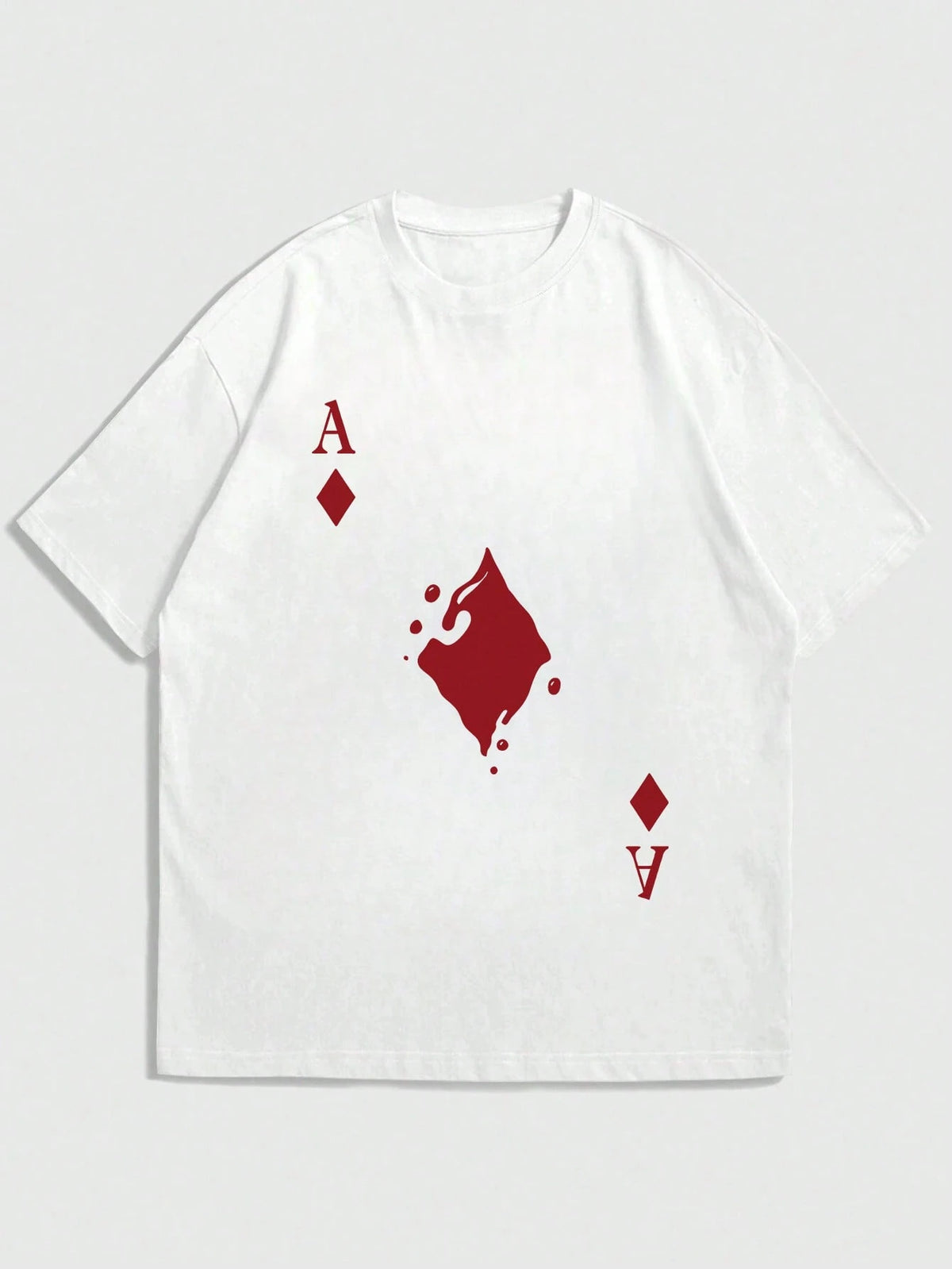 Men's Playing Card Print Short Sleeve T-Shirt