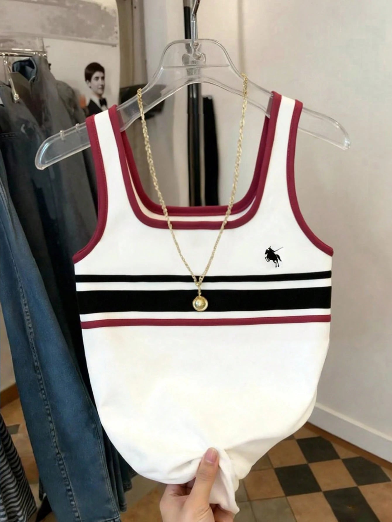 Resyla Women's Striped Crew Neck Sleeveless Tank Top Regular Fit
