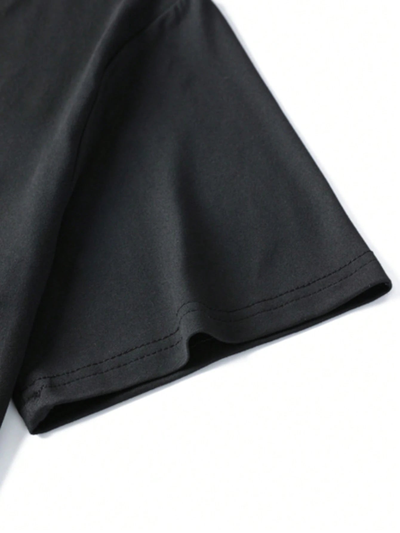 Men's Solid Color Casual V-Neck Short Sleeve T-Shirt Black