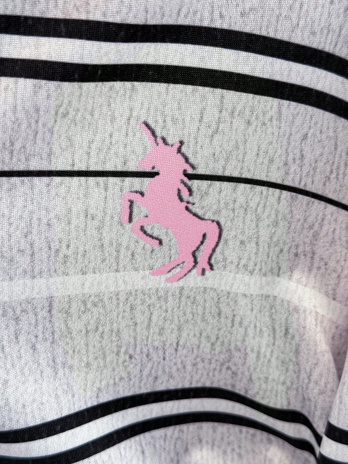 Women's Colorblock Unicorn Polo Collar Long Sleeve T-Shirt