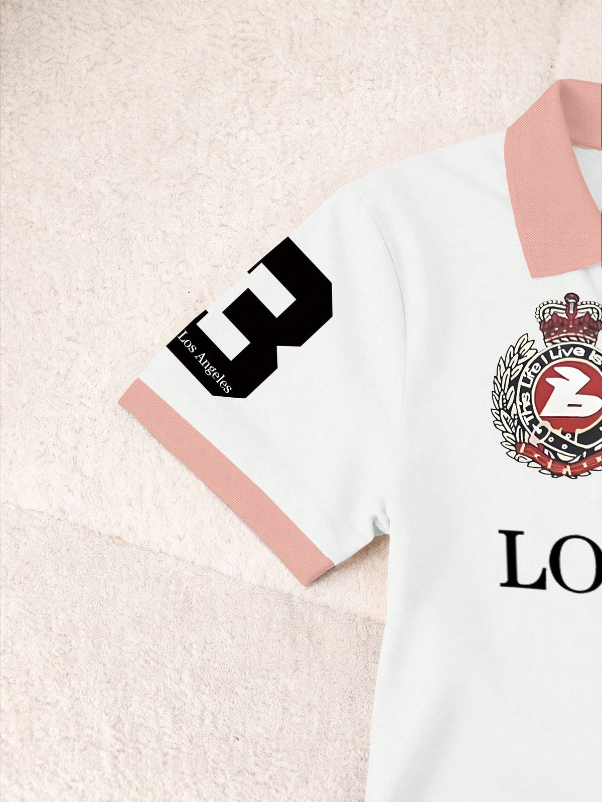Women's Short Sleeve Colorblock Letter Print Casual Polo Top