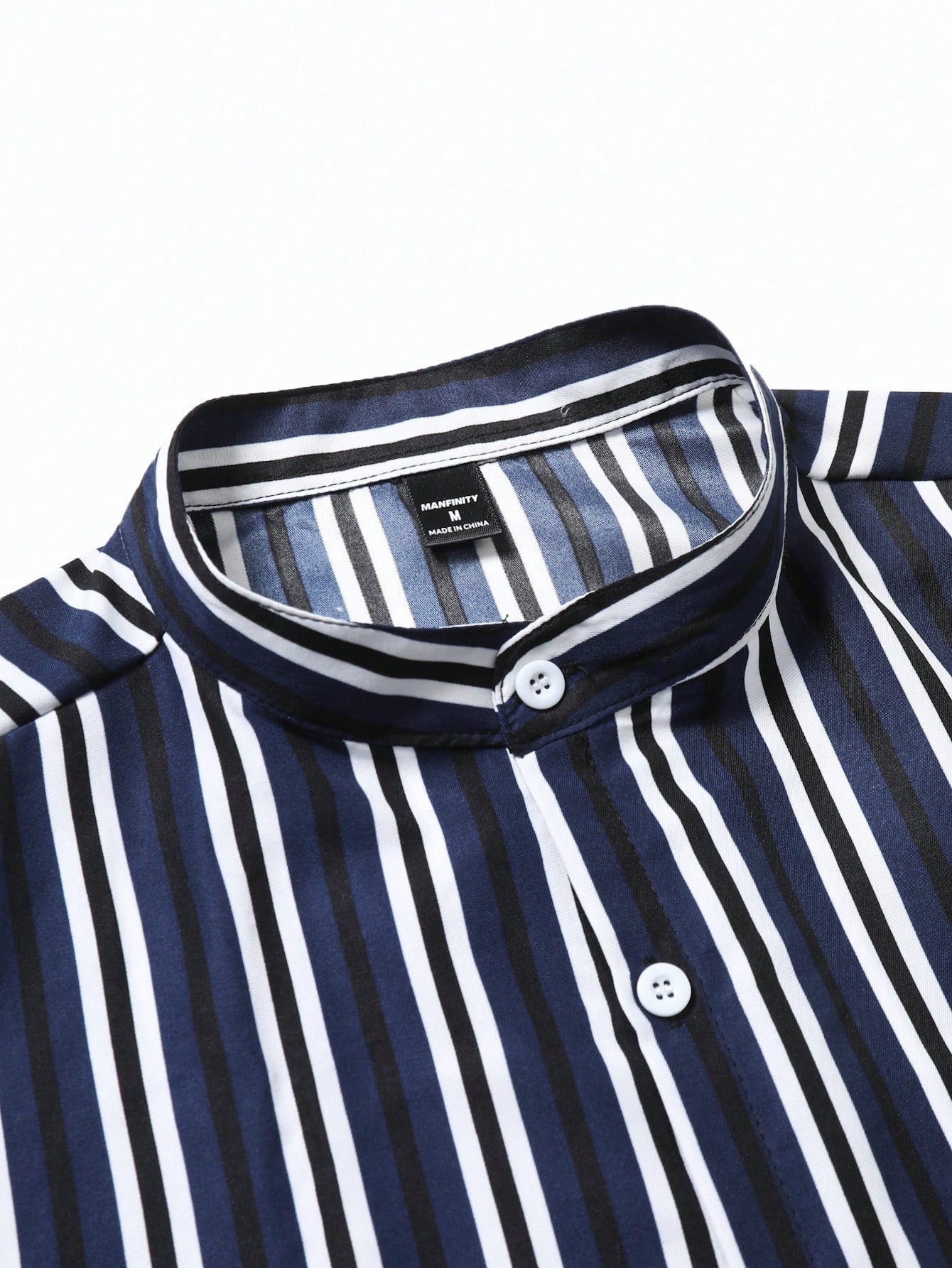 Men's Casual Colorblock Striped Short Sleeve Button Up Shirt