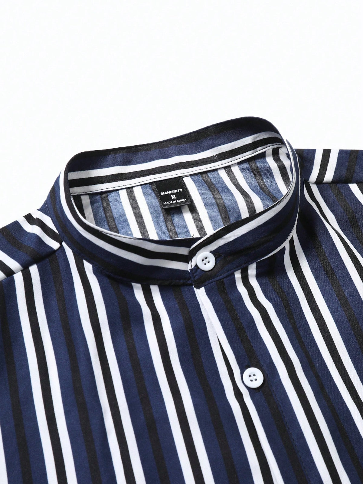 Men's Casual Colorblock Striped Short Sleeve Button Up Shirt