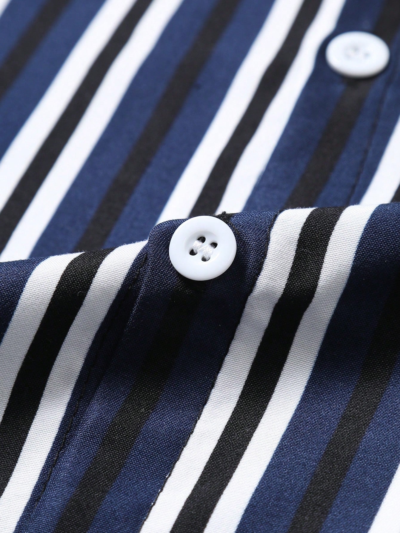 Men's Casual Colorblock Striped Short Sleeve Button Up Shirt