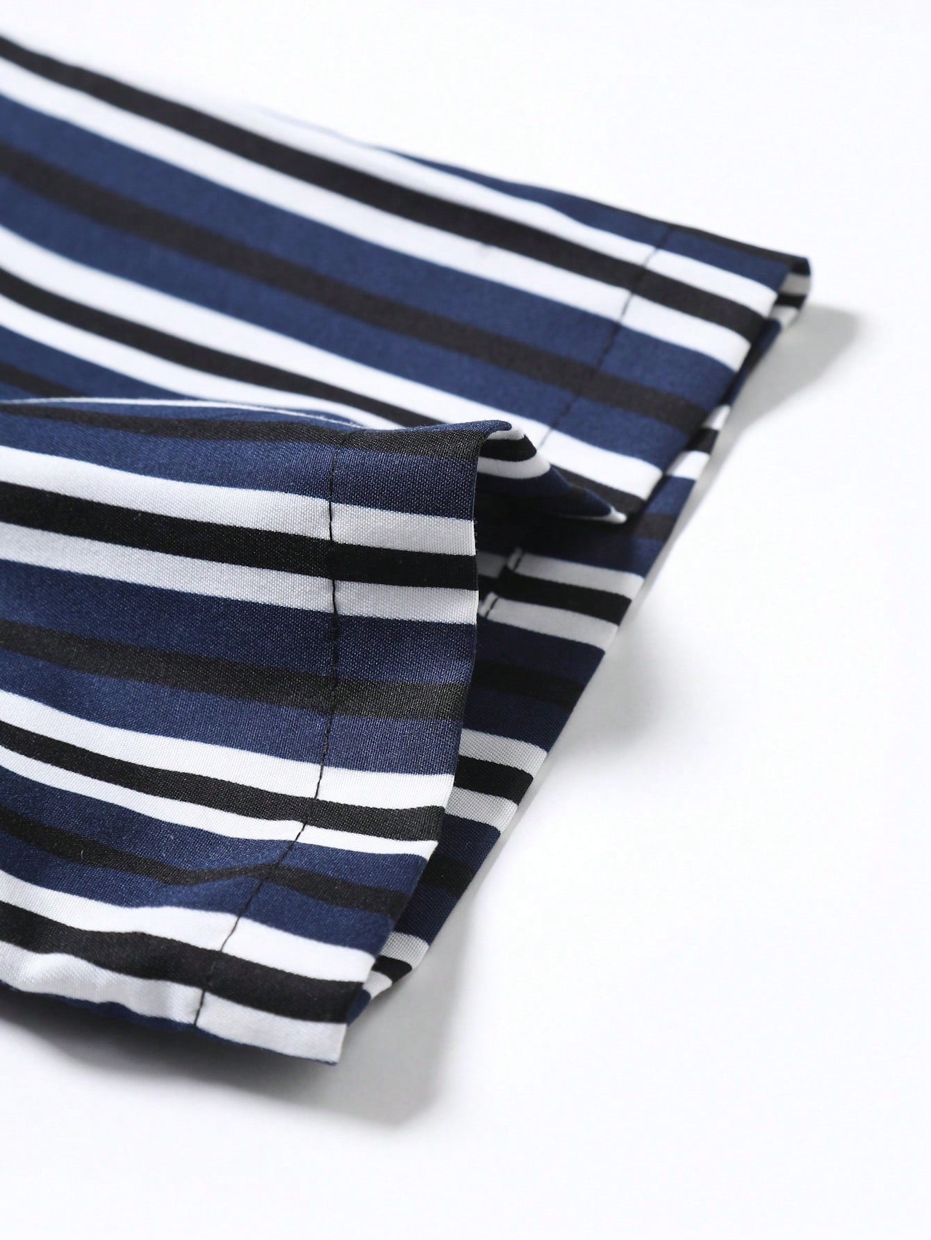 Men's Casual Colorblock Striped Short Sleeve Button Up Shirt