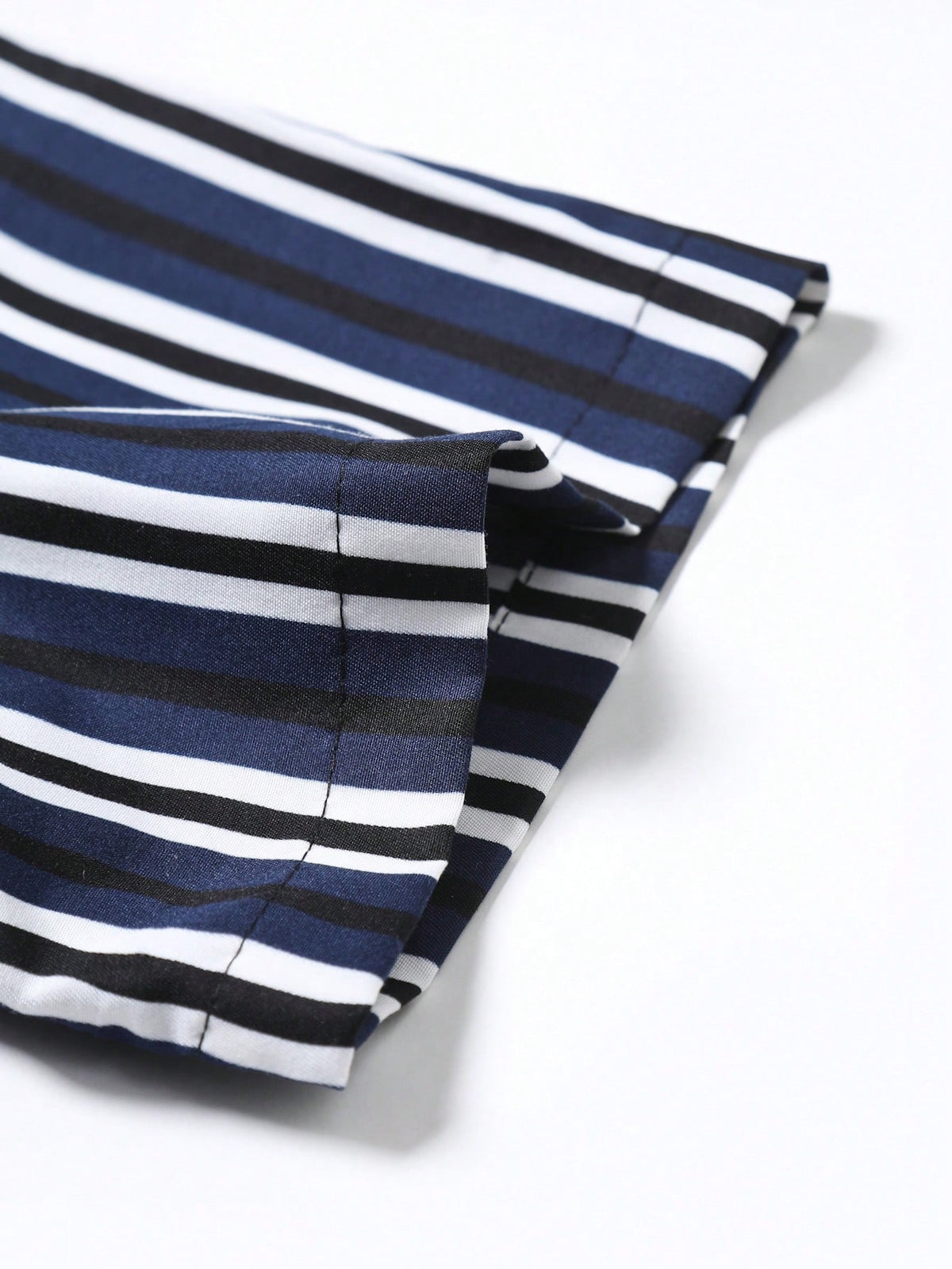 Men's Casual Colorblock Striped Short Sleeve Button Up Shirt