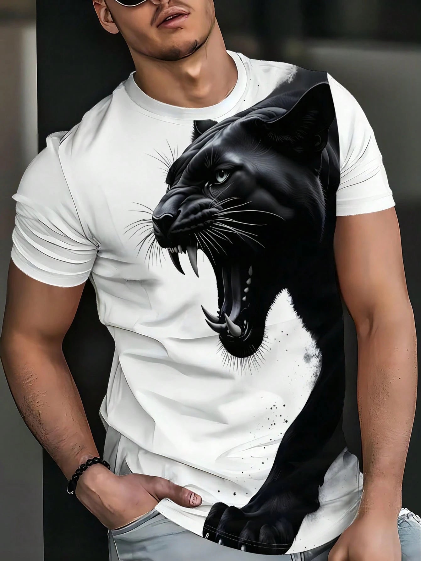 Men's Casual Sports 3D Print Pattern T-Shirt Regular Fit