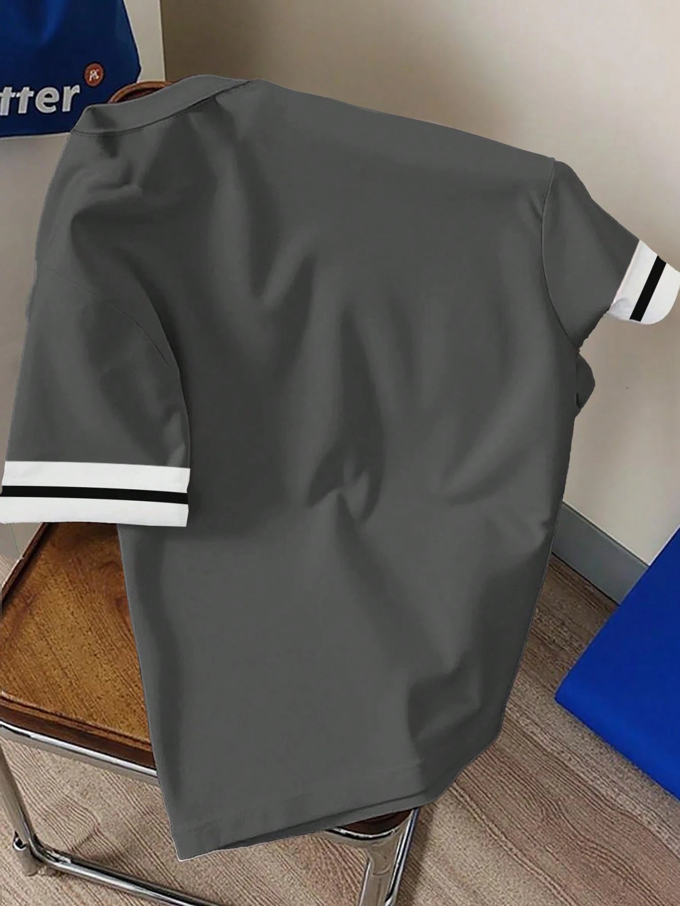 Men's Casual Striped Horse Print Round Neck Short Sleeve T-Shirt