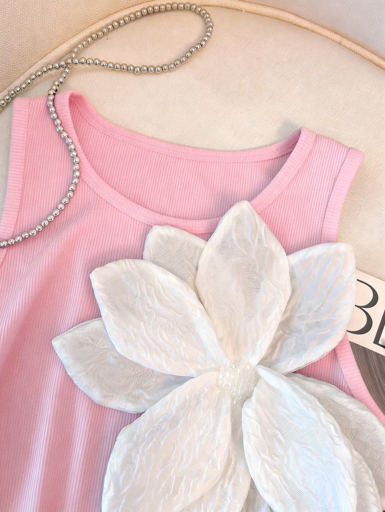 Women's Large Floral Print Fitted Sleeveless Tank Top