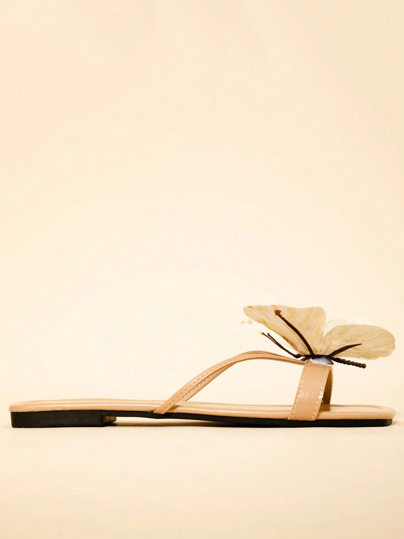 Women's Bohemian Floral Butterfly Decor Flat Slide Sandals