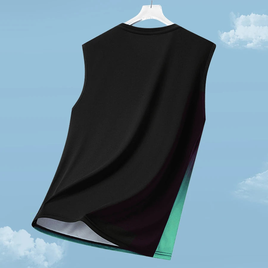 Men's Casual Ombre Letter Print Sleeveless Workout Tank Top