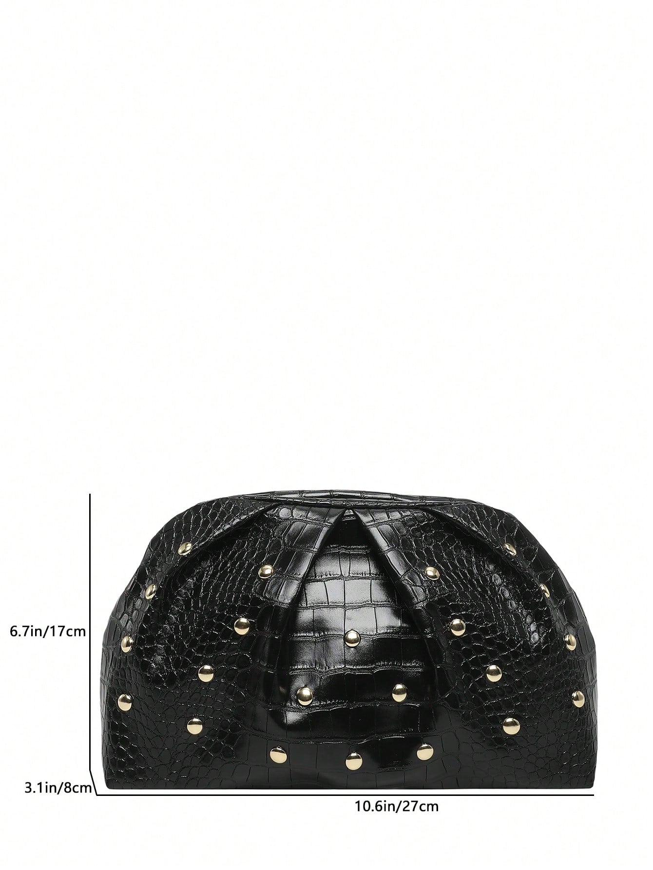 Women's Casual Pleated Cloud Pattern Rivet PU Handbag