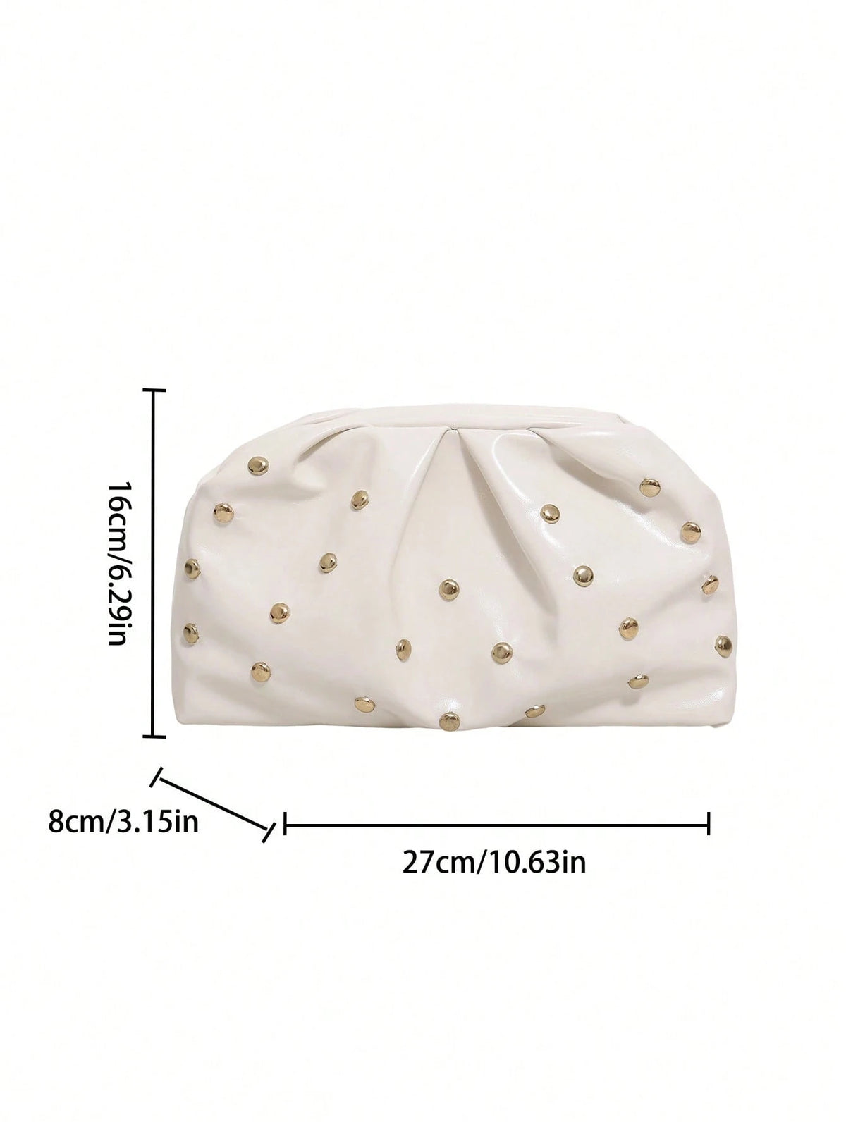 Women's Retro Minimalist Rivet Pleated Handbag