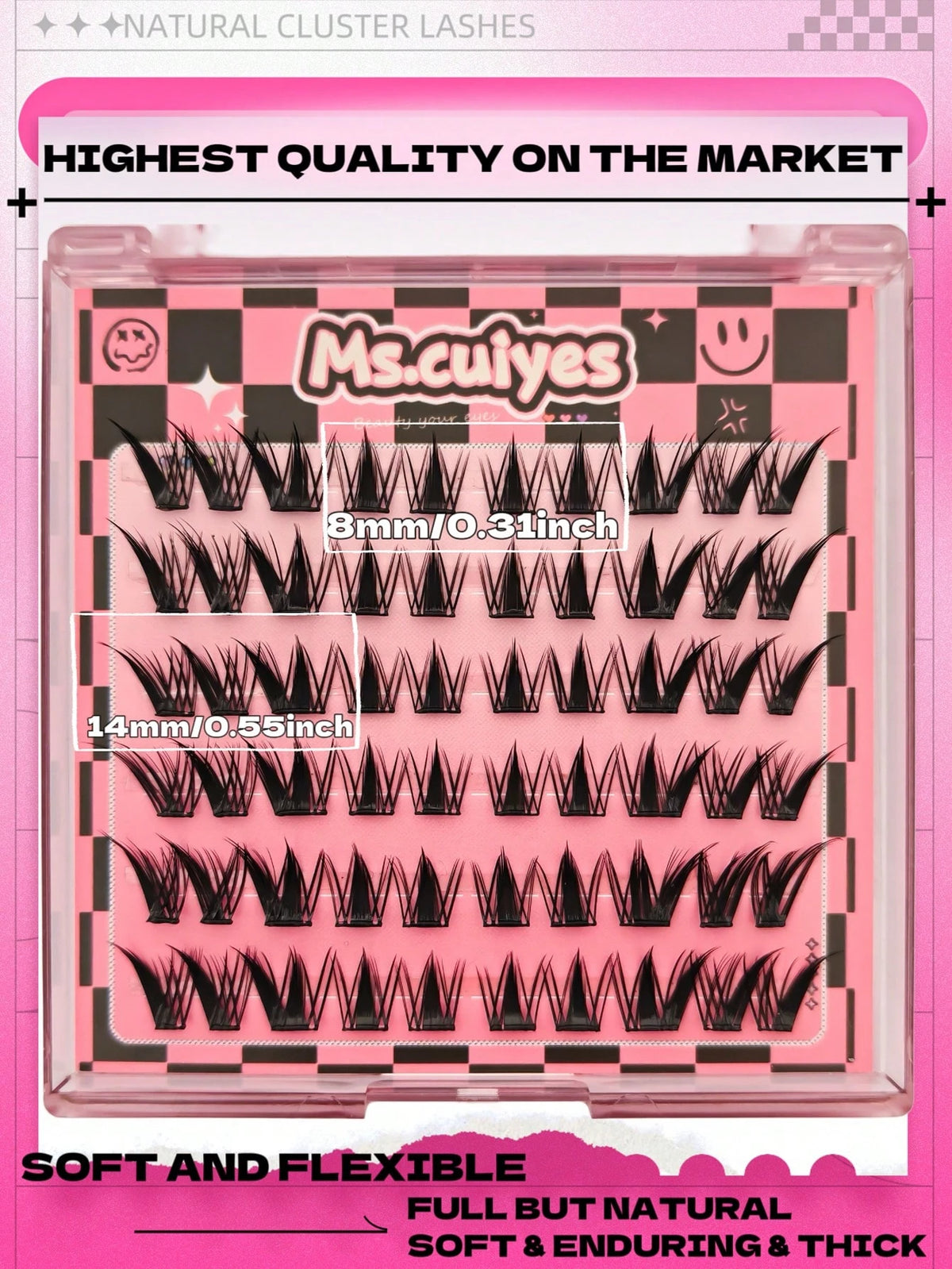 Women's Fairy Spiky C Curl Glue-Free Adhesive Eyelash Cluster Set