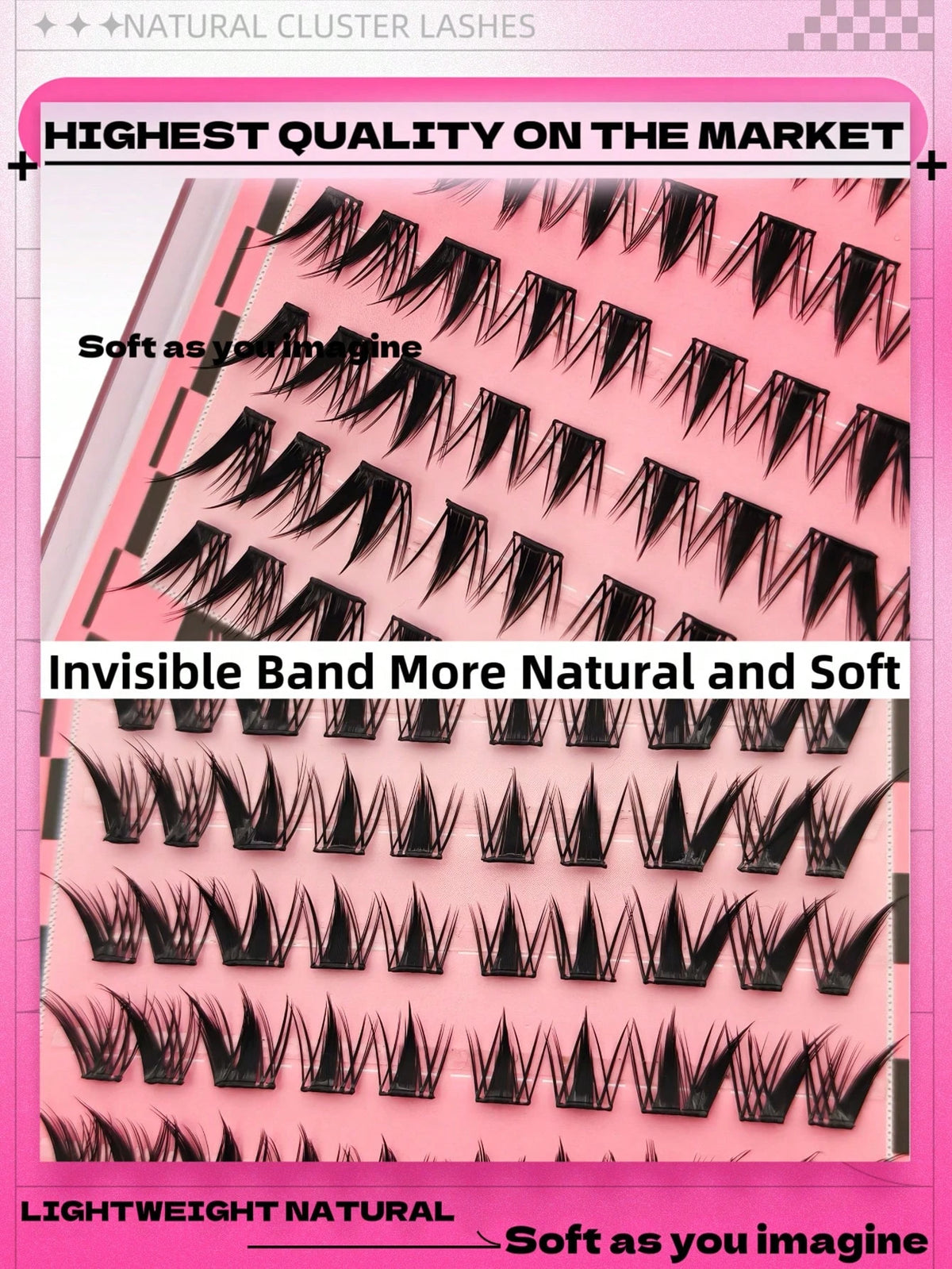 Women's Fairy Spiky C Curl Glue-Free Adhesive Eyelash Cluster Set