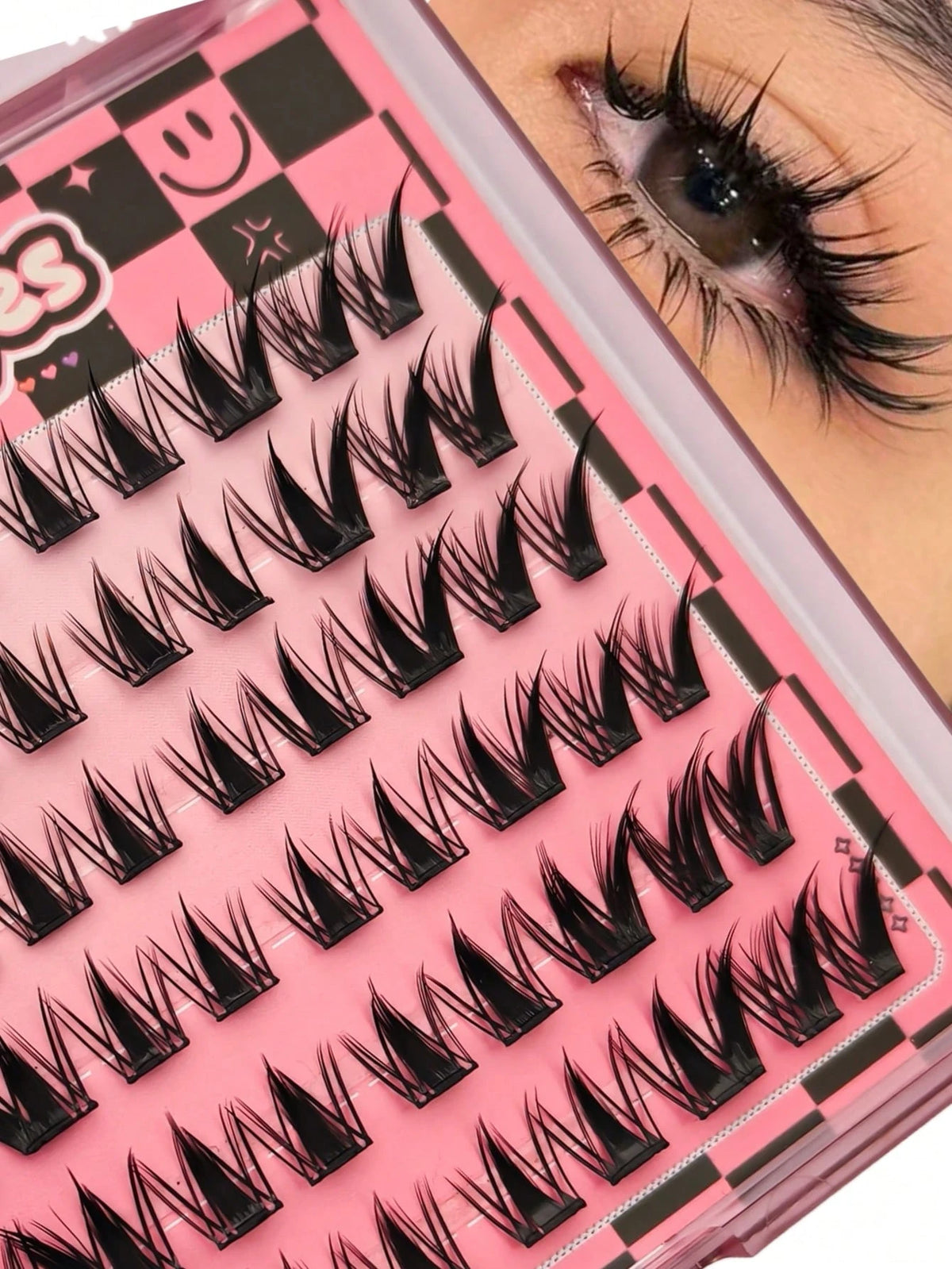 Women's Fairy Spiky C Curl Glue-Free Adhesive Eyelash Cluster Set