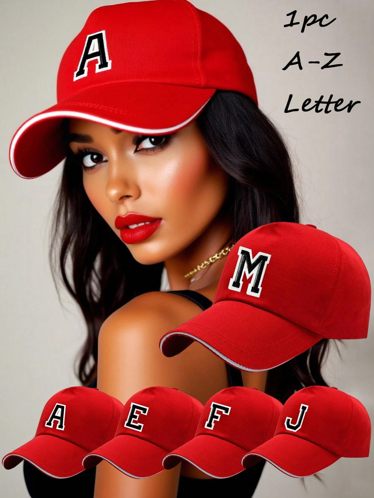 Women's Letter Detail Long Brim Sun Baseball Cap