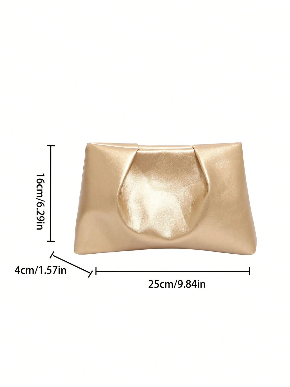 Women's Fashion Solid Pleated Envelope Clutch Bag