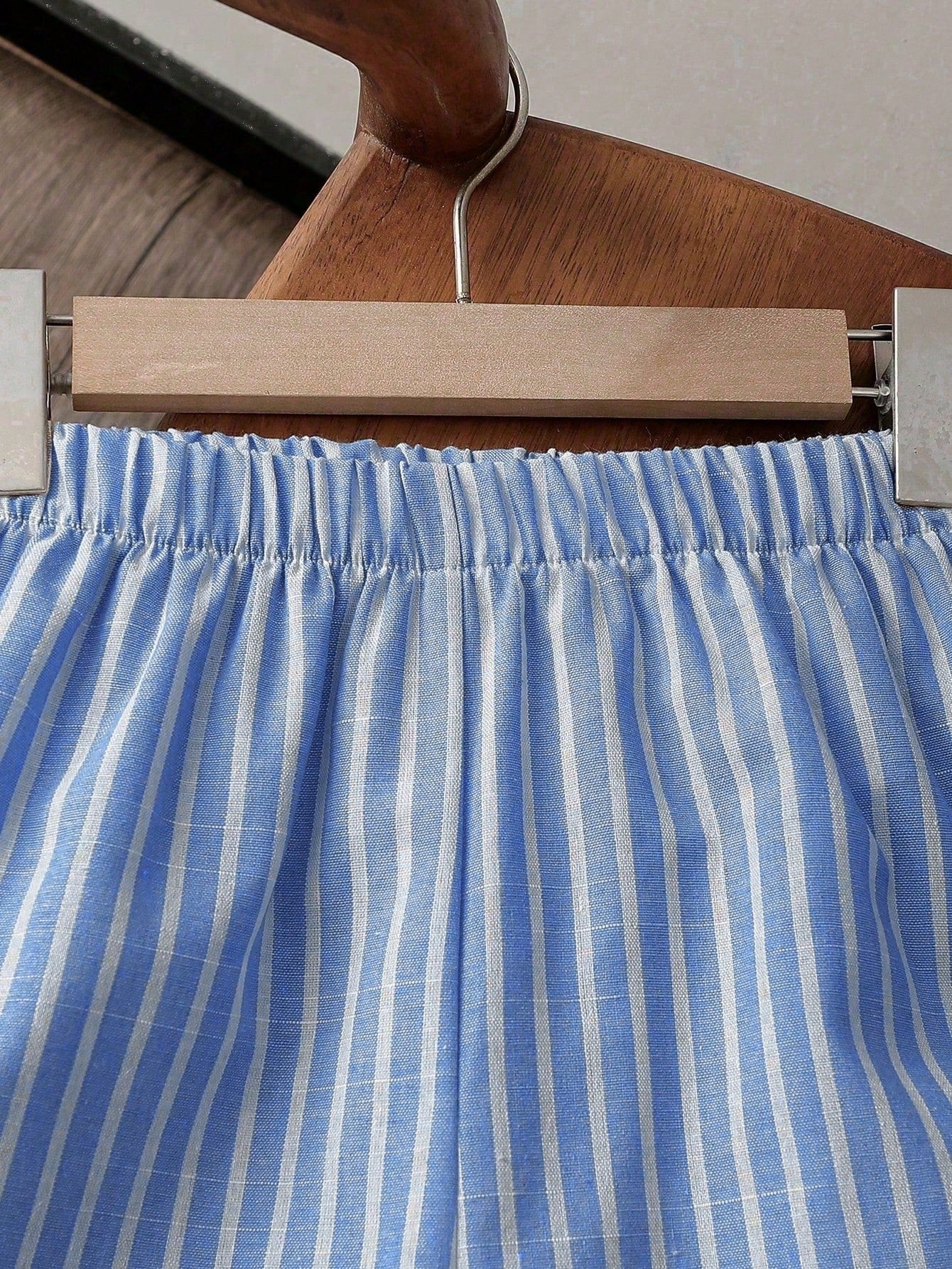 Kids' Casual Textured Striped Shirt and Shorts Set
