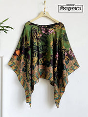 Women's Floral Print Lightweight Chiffon Beach Cover-Up Shawl