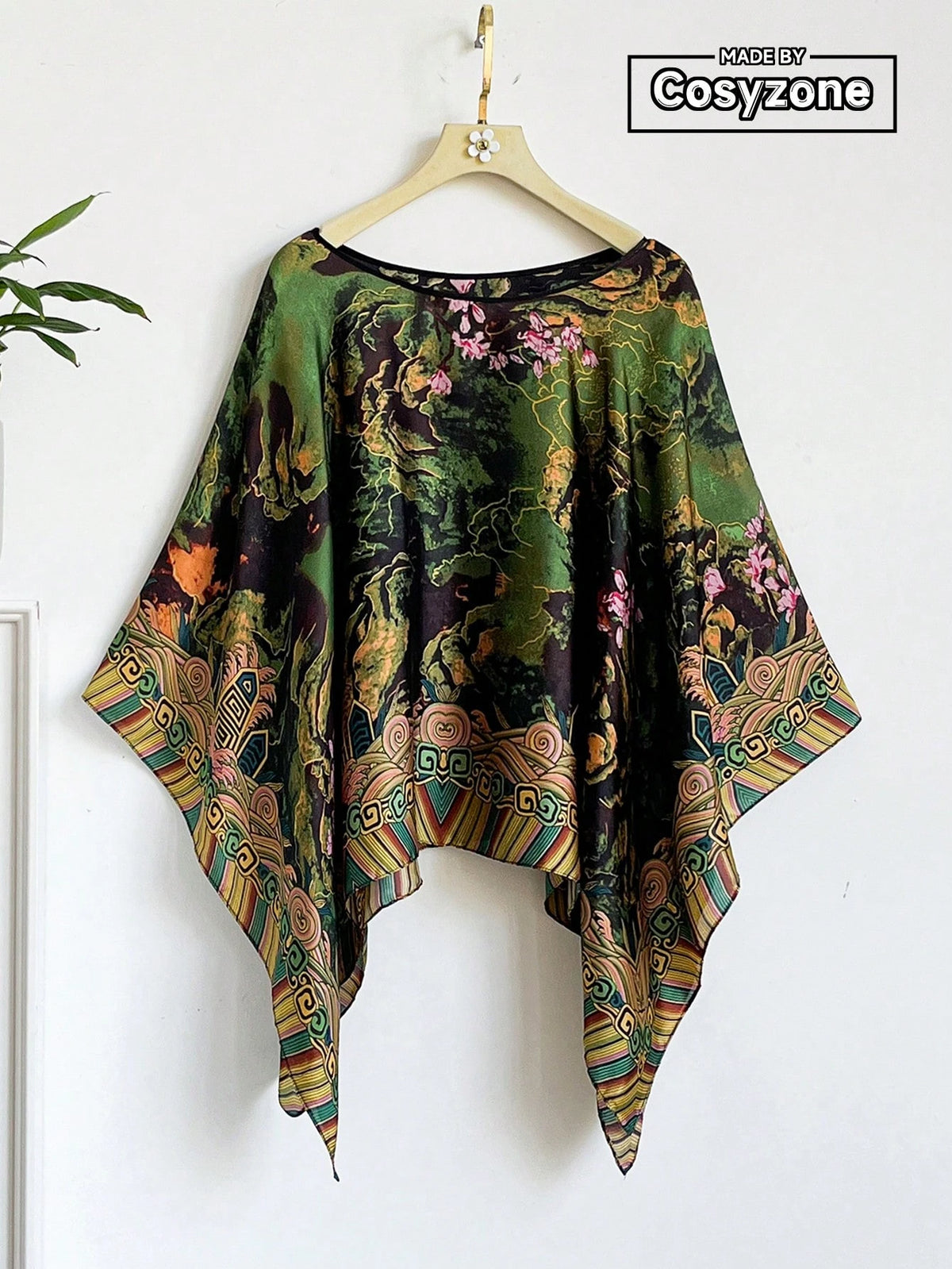 Women's Floral Print Lightweight Chiffon Beach Cover-Up Shawl