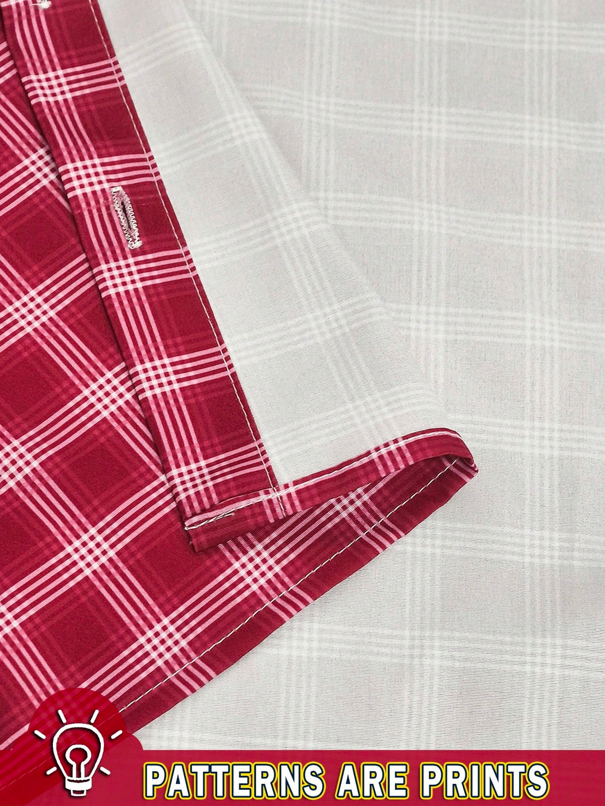 Women's Vintage Red Plaid Short Sleeve Button Up Shirt