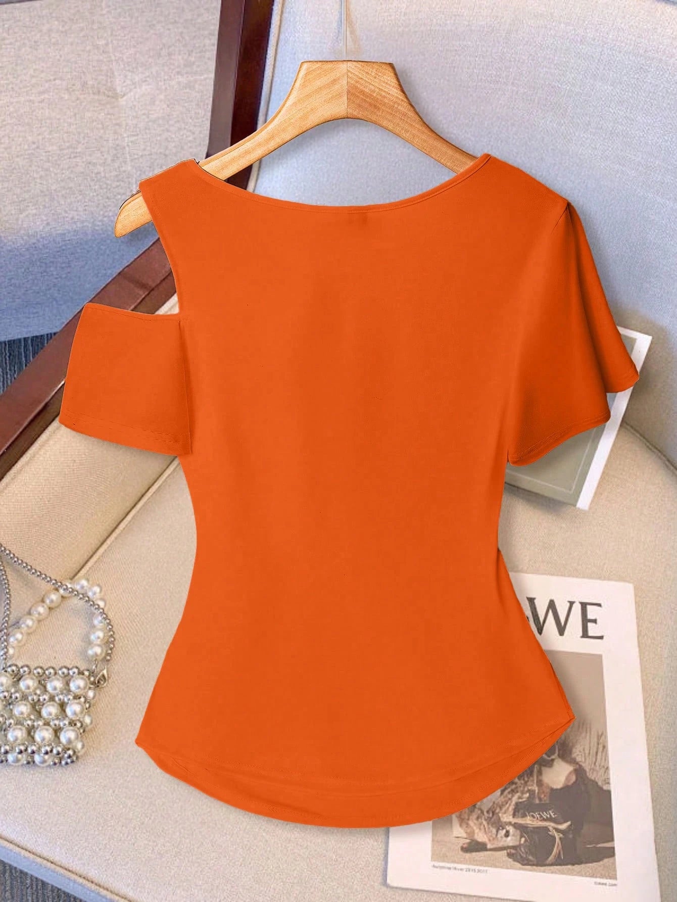 Women's Plus Size Bow Detail Cold Shoulder T-Shirt