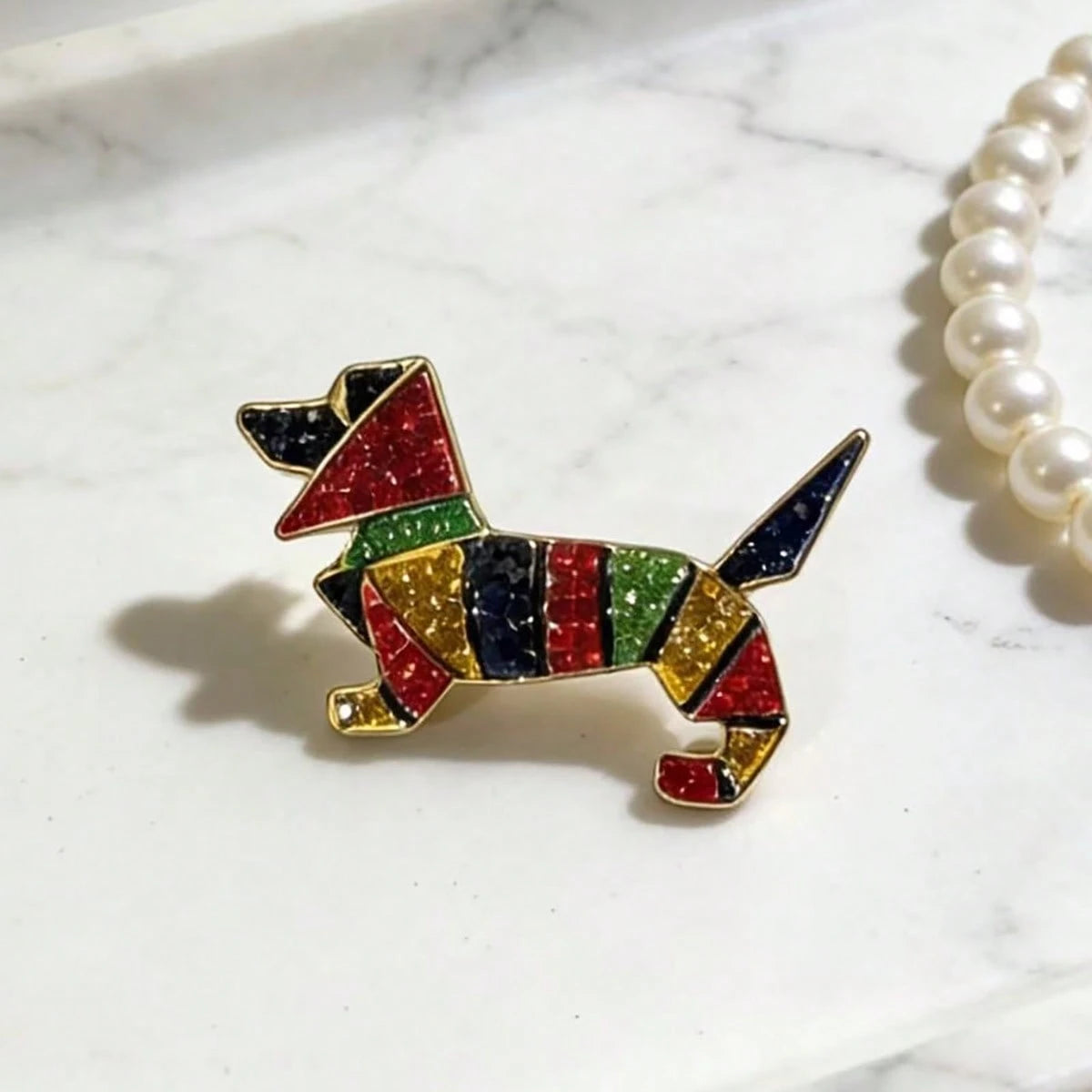 Women's Cute Enamel Dog Brooch Pin Set