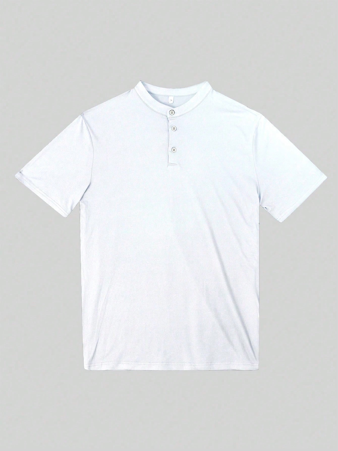 GRDR Men's Henley Shirt Short Sleeve Solid Color Casual Top