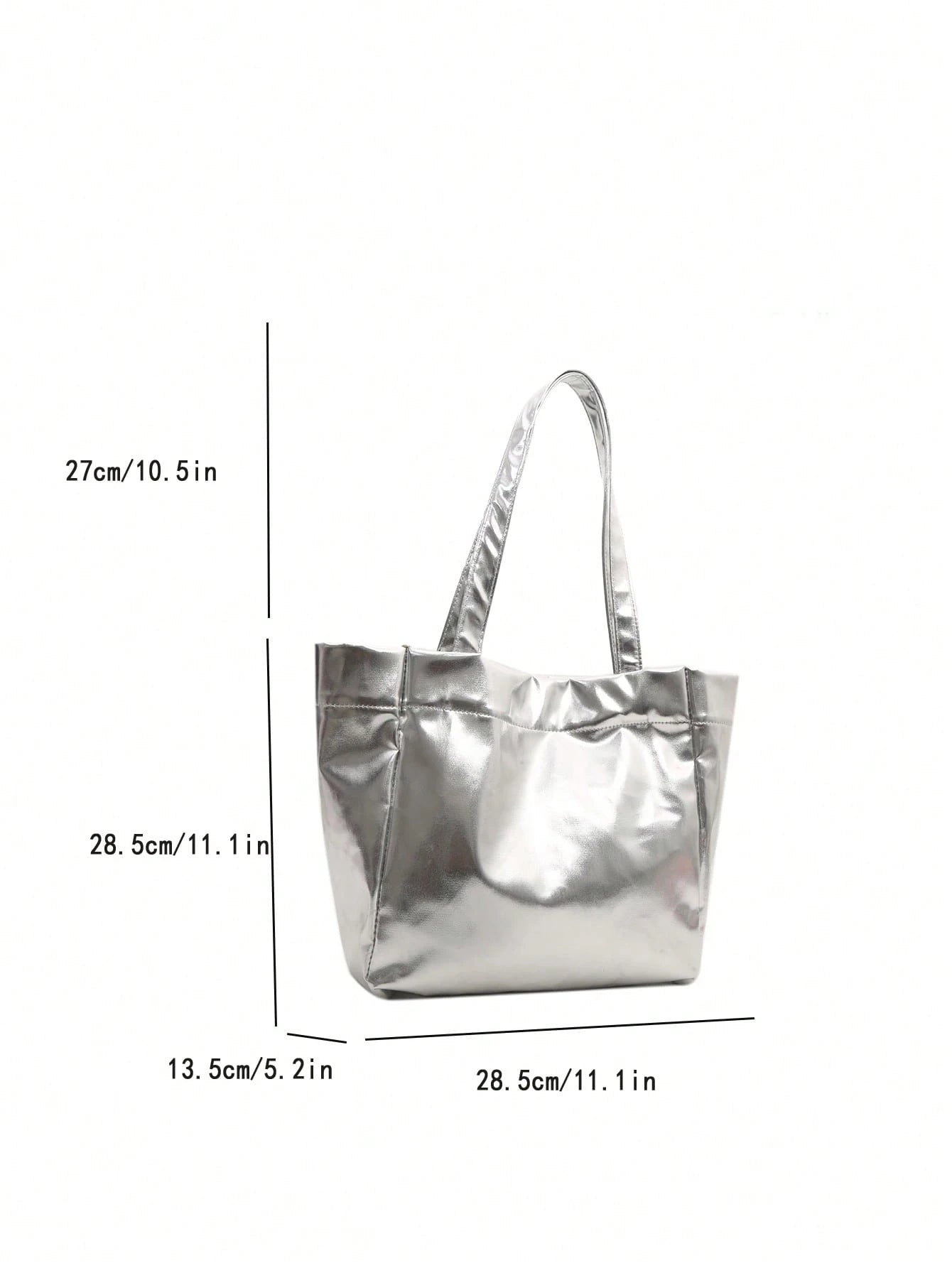 Women's Glossy Large Capacity Minimalist Shoulder Tote Bag