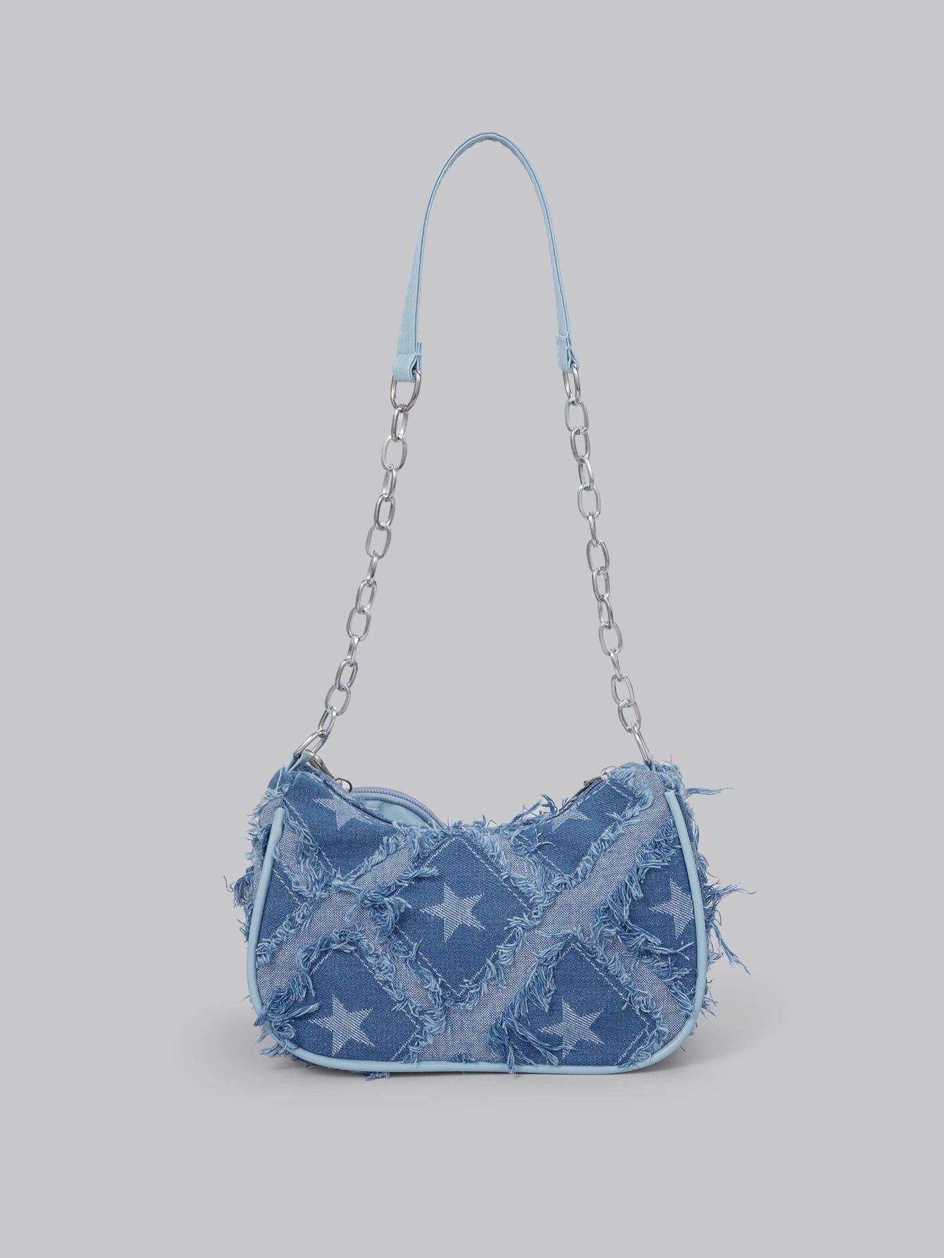 DareSee Star Print Nylon Crossbody Bag with Metal Chain Strap