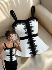 Women's Elegant Floral Print Slim Fit Tank Top