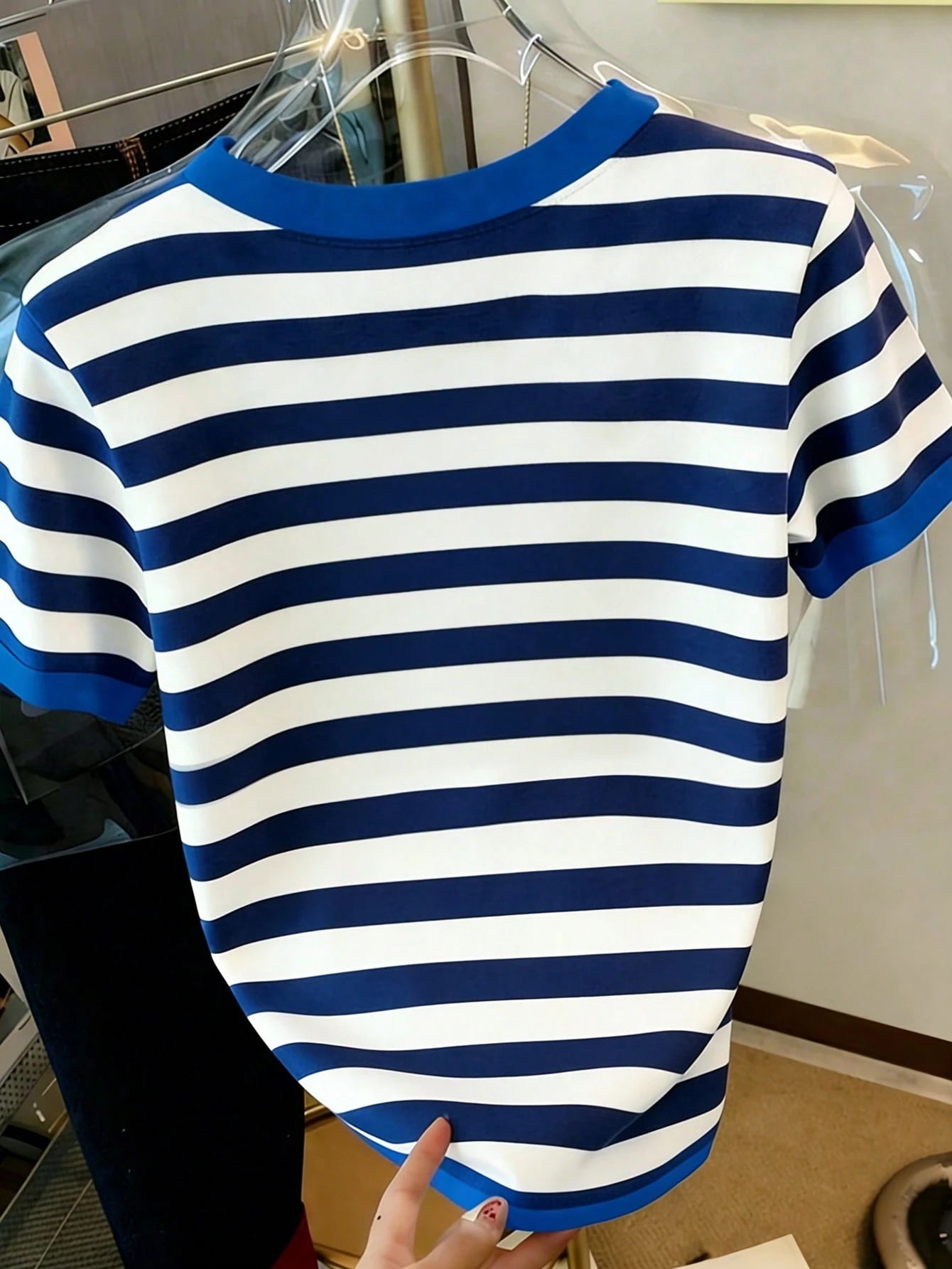Women's Vintage Dog Coffee Graphic Striped T-Shirt